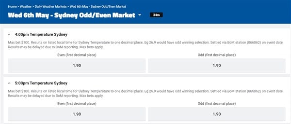Sportsbet Weather